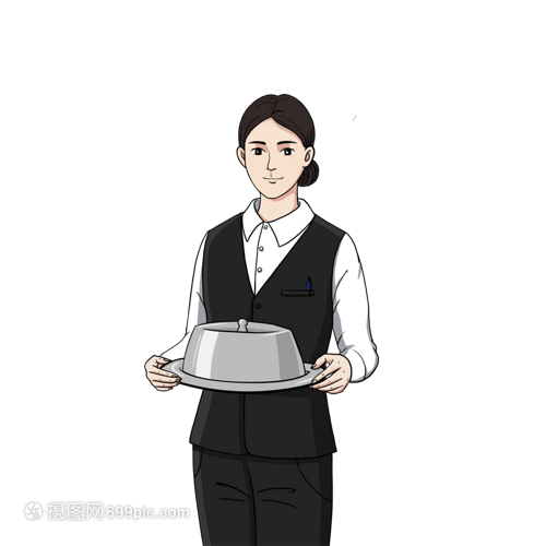 端菜的服務(wù)員